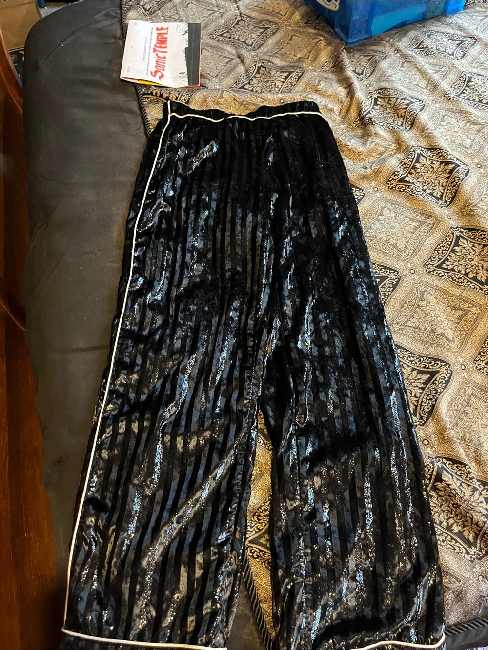 Victorias Secret Black Sequin Pajama Pants Size  Small